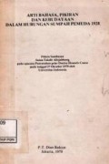 Arti bahasa, pikiran dan kebudayaan dalam hubungan sumpah pemuda 1928