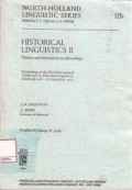 Historical Linguistics II ; Theory and Description in Phonology